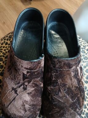 Dansko Brown Velvet Slip-On Clogs